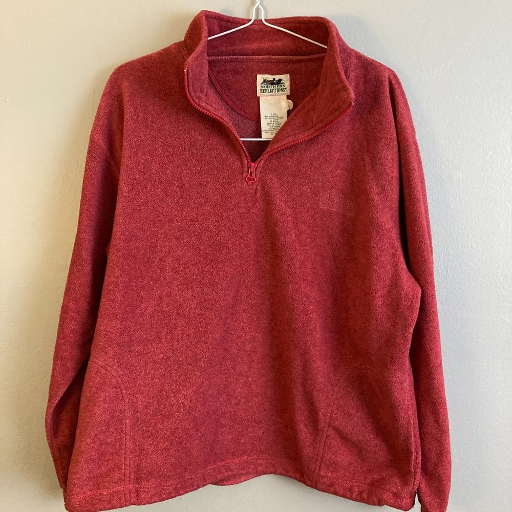 Northern Reflections Pink Red Fleece Sweater Size Large
